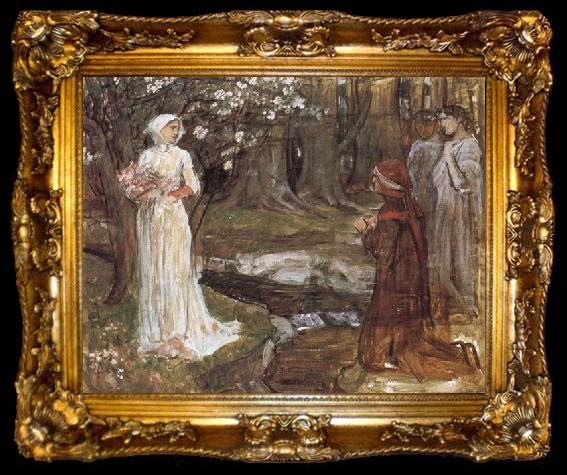 framed  John William Waterhouse Dante and Beatrice, ta009-2